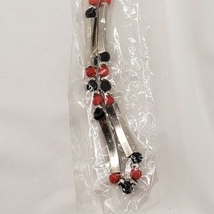 Unisex Necklace Red, Black, Silver